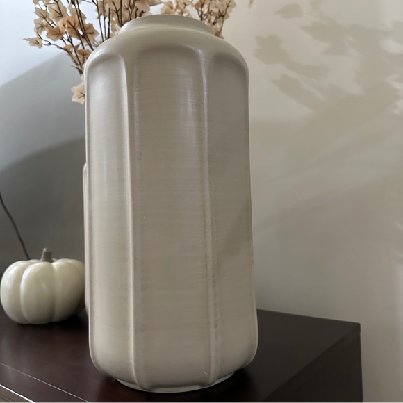 16" Faceted Ceramic Vase Taupe - Hearth & Hand™ with Magnolia - Picture 12 of 13